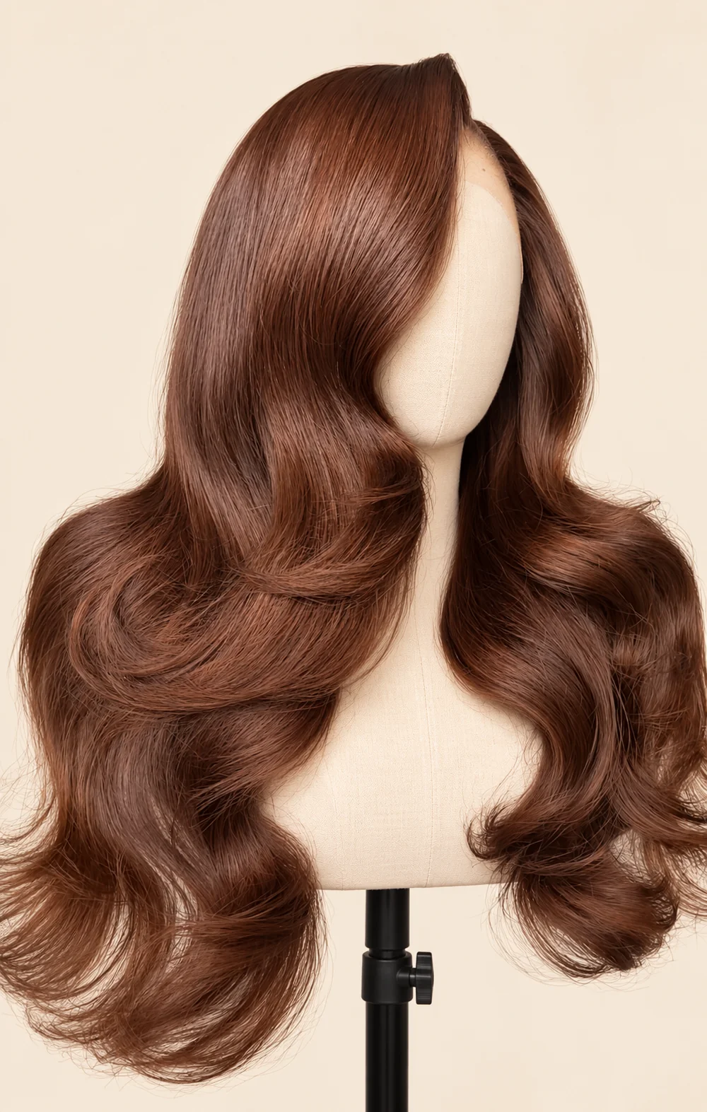 CACAO rich brown human-hair wig with a 5x5 closure